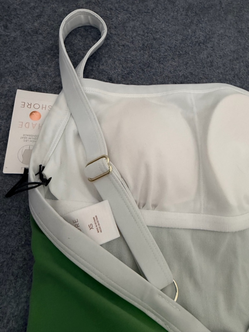 NWT! Shade & Shore | Green One-Piece Swimsuit with White Trim - Picture 6 of 6